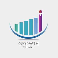 growth chart logo, modern business and finance bar graph illustration for analytics, success, and progress vector