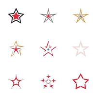 modern star icon set, colorful star symbols for branding, design, decoration, and digital projects vector