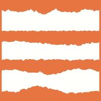 torn paper strips set, realistic ripped paper edges for banners, backgrounds, frames, and design use vector