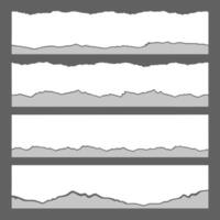 torn paper edge set, realistic ripped paper strips for banners, backgrounds, and design elements vector