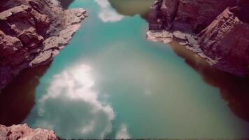 Breathtaking view of the Colorado River reflecting the sky in daylight video