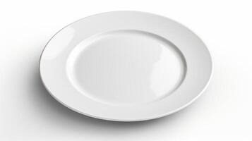 shiny white plate isolated photo