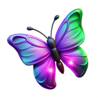 Luminous Butterfly A 3D Render of an iridescent insect with vibrant wings png