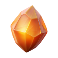 Luminous Amber Gem A 3D Render of a Sparkling Crystal png