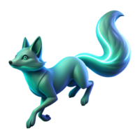Luminous Fox A 3D Render of an Enchanting Creature png