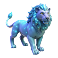 Luminous Celestial Lion A 3D Render of a Fantasy Creature png