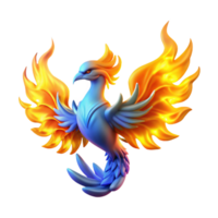 Fiery Phoenix A Digital Rendering of Mythical Bird png