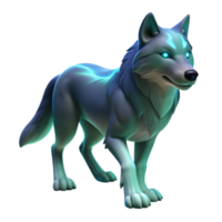 Luminous Wolf 3D Model of a Glowing Canis Lupus png