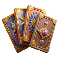 Mystic Golden Cards Uncover Ancient Secrets and Magical Power png