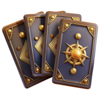 Mystical Golden Cards Fortune-Telling Game Design png