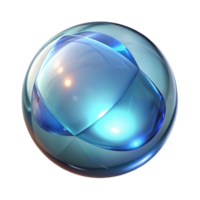 Abstract Orb Glowing Blue Glass Sphere, 3D Render, Futuristic Design, Digital Art, Geometric Shapes, Shiny Surface, Abstract Background, Blue Gradient, Light Effects, Sphere Illustration png