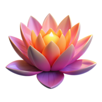 Glowing Pink Lotus Flower A 3D Render of Serenity and Tranquility png