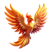 Majestic Phoenix A 3D Render of a Mythical Bird in Flight png