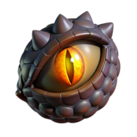 3D Render of a Glowing Eye Embedded in Scaly Armored Sphere png
