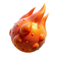3D Render of Abstract Fire Orb with Bumpy Texture png