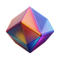 Abstract Iridescent Cube 3D Render of a Colorful Geometric Shape png