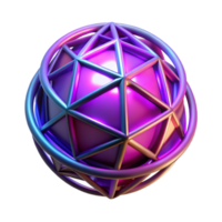 Abstract 3D Sphere Geometric Design with Gradient Colors png