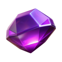 Luminous Purple Gem 3D Render of a Sparkling Crystal png