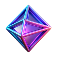 Abstract Geometric Shape Neon Gradient 3D Render png