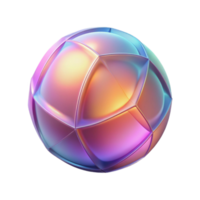 Iridescent Sphere Abstract 3D Render of a Geometric Orb with Gradient Colors png