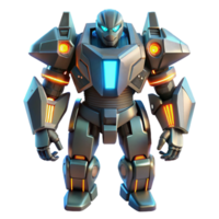 Powerful Futuristic Mech Robot 3D Render of Advanced Combat Machine png