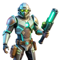 Futuristic Soldier with Energy Weapon Sci-Fi Combat Ready png