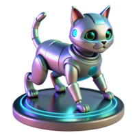 Cybernetic Cat Robot 3D Render png