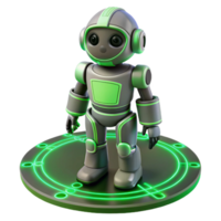 Futuristic Robot on Illuminated Platform AI, Technology, and Automation png