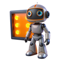 Friendly Robot with Illuminated Panel png