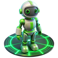 Friendly Robot on Futuristic Platform AI, Technology, Automation, Innovation, Robotics, Green Energy, Digital, Future, Science, Cybernetics png
