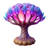 Glowing Fantasy Tree 3D Render of Illuminated Flora png