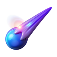 Abstract 3D Render Glowing Purple Comet and Orb png