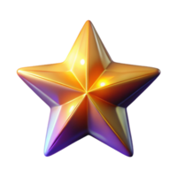 Luminous Golden Star 3D Render of a Shiny, Five-Pointed Star png