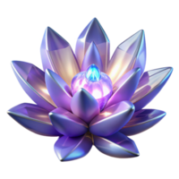 Luminous Crystal Lotus A 3D Render of a Gemstone Flower png