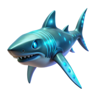 Glowing Shark 3D Render of a Bio Luminescent Aquatic Creature png