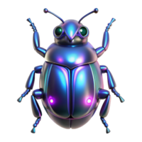 Iridescent Metallic Beetle Robot 3D Render of a Futuristic Insect png