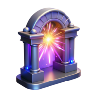 Luminous Archway A 3D Render of a Glowing Portal png