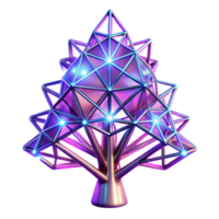 Abstract Geometric Tree Illuminated Polygonal Structure png