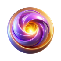 Abstract Swirling Orb 3D Render of a Colorful, Glowing, Spiral Form png