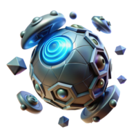 Futuristic Sphere 3D Render of Abstract Geometric Object png