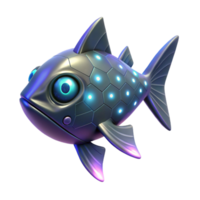 Futuristic Robotic Fish 3D Render of a Bio-Mechanical Aquatic Creature png
