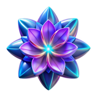 Abstract Neon Flower 3D Render of a Colorful, Iridescent Bloom png