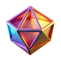 Abstract 3D Geometric Prism Gradient Colors and Illuminated Structure png