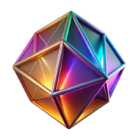 Iridescent Geometric Prism Abstract 3D Render of a Colorful, Multifaceted Shape png
