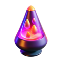Abstract 3D Render of a Cone-Shaped Lava Lamp with Colorful Liquid Droplets png