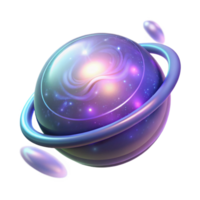 Cosmic Nebula A 3D Render of a Galactic Sphere png