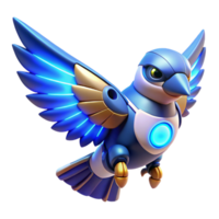 Cybernetic Avian Futuristic Bird Robot in Flight png