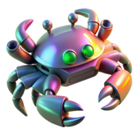 Chrome Crab Robot 3D Render png
