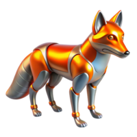 Robotic Fox 3D Render of a Mechanical Canine png