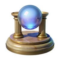 Ancient Columns Supporting a Crystal Ball A Symbol of Prophecy and the Future png